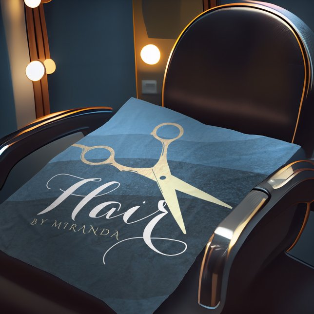 Manta Polar Hair Salon Hairstylist modernas tijeras azules y d (Subido por el creador)
