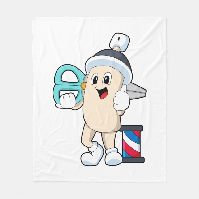 Manta Polar Hairspray como peluquero con tijeras (Anverso)