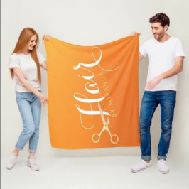 Manta Polar Hairstylist Makeup Salon Moda Naranja Tijeras de o