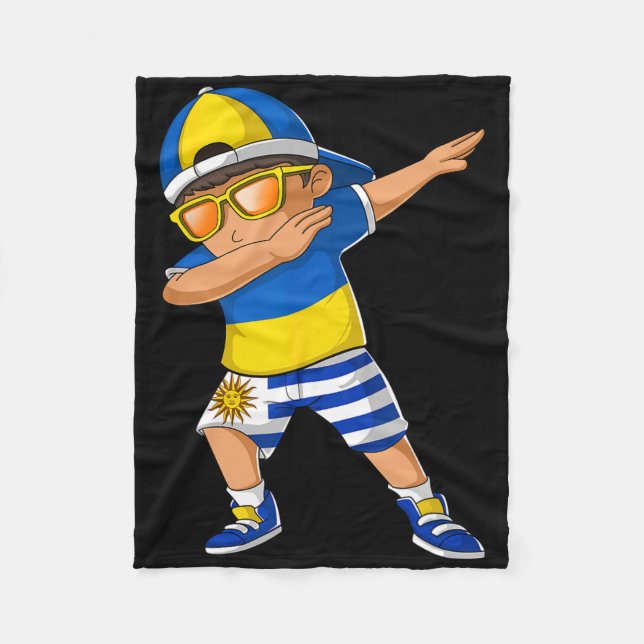 Manta Polar Half Ukrainian Uruguayan Boy Ukraine Uruguay Flag  (Anverso)