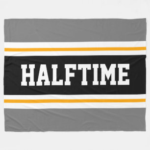 Manta Polar HALFTIME Black Gray White Yellow Carreras Strips