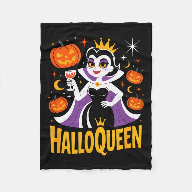 Manta Polar Halloqueen Retro Vamre Queen Halloween Pumpkins Ba (Anverso)