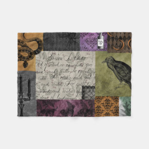 Manta Polar Halloween Arte apotecario gótico medieval espumoso