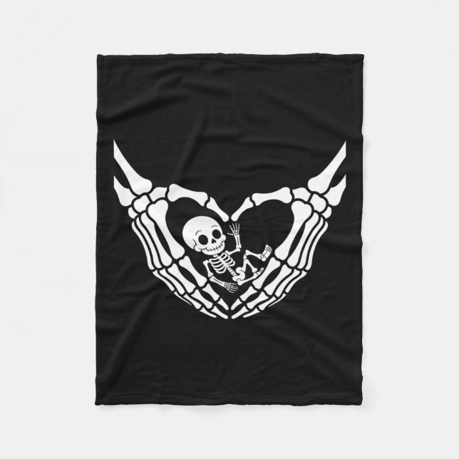 Manta Polar Halloween bebé embarazada Skeleton Spooky temporad (Anverso)