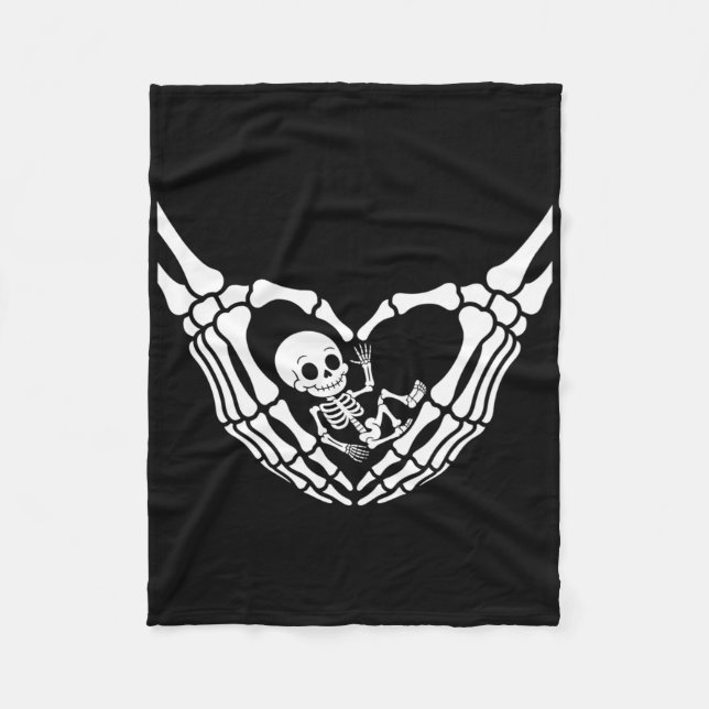 Manta Polar Halloween bebé embarazada Skeleton Spooky temporad (Anverso)