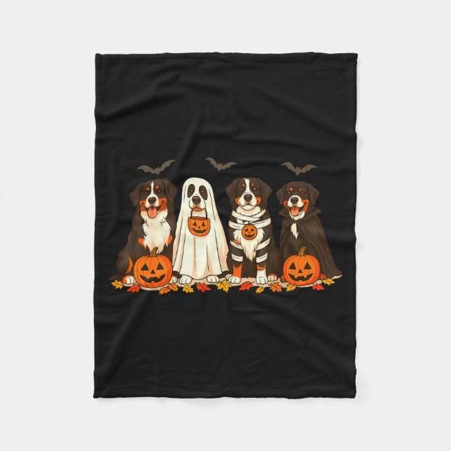 Manta Polar Halloween Bernese Mountain Dog Ghost Soky Bernese  (Anverso)