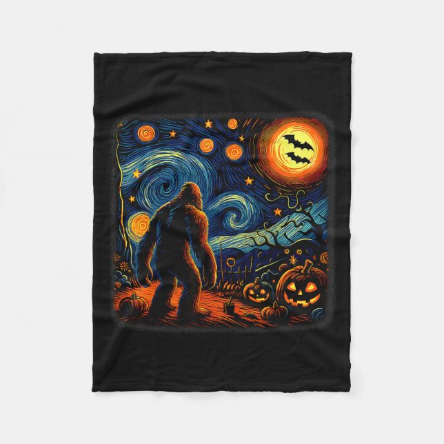 Manta Polar Halloween Bigfoot Starry Night Van Gogh Sasquatch  (Anverso)
