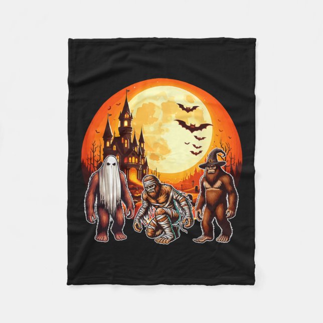 Manta Polar Halloween Bigfots Horror Boo Fantasma Mummy Lo (Anverso)