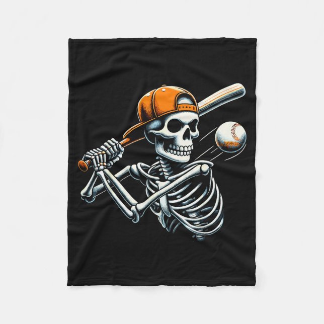 Manta Polar Halloween Boys Batting Skeleton Baseball  (Anverso)