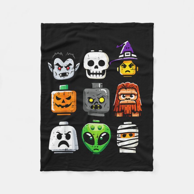 Manta Polar Halloween Brick Pumpkin Ghost Heads Costume Boys K (Anverso)