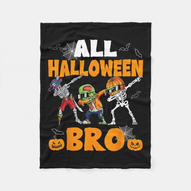 Manta Polar Halloween Bro Dabbing Skeleton Jack O Lantern Boys (Anverso)