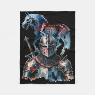 Manta Polar Halloween Caballeros Medievales Caballos Knight Ho