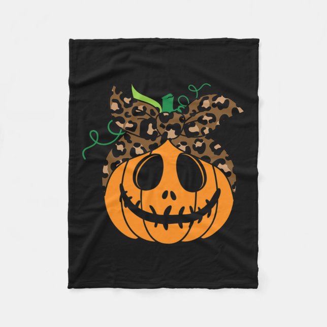 Manta Polar Halloween Cae Cuidada Y Calabaza Divertida (Anverso)
