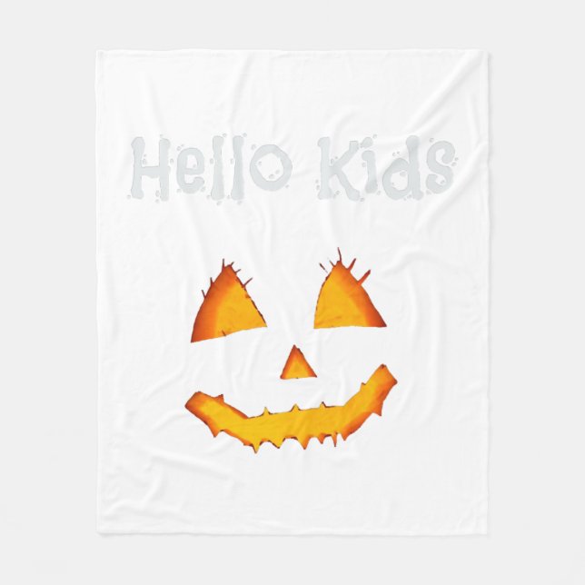 Manta Polar Halloween Calabaza Funny Hola niños (Anverso)