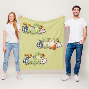 Manta Polar Halloween Calabaza Girasol Día de Acción de Gracia