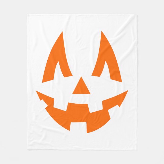 Manta Polar Halloween Calabaza miedo sonrisa cara (Anverso)
