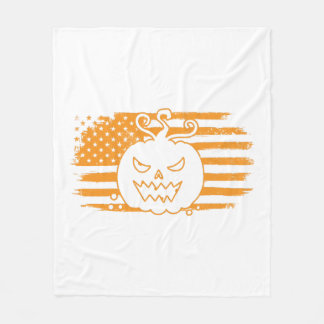Manta Polar Halloween Calabaza Monstruo Bandera de Estados Uni