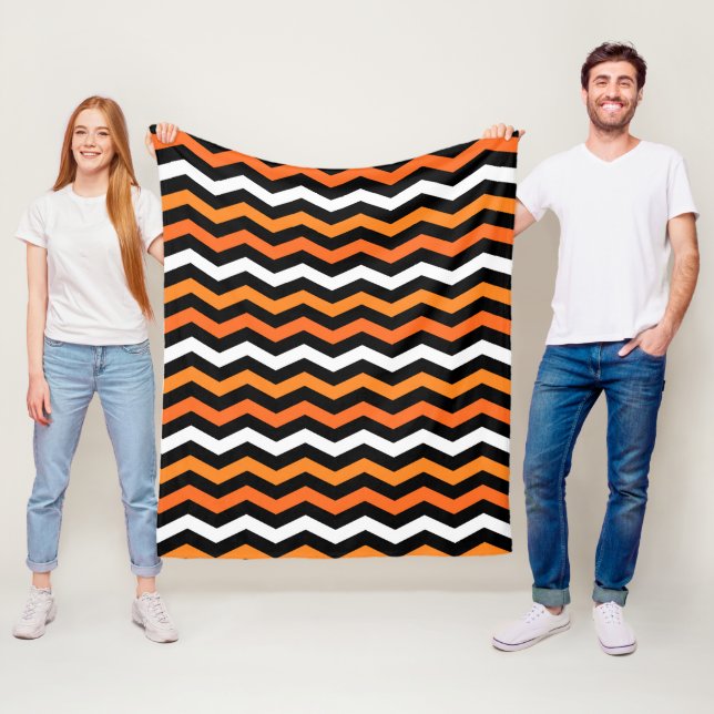 Manta Polar Halloween Chevron Stripe Fleece Blanket (In situ)