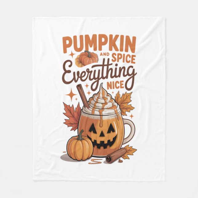 Manta Polar Halloween con especias de calabaza (Anverso)