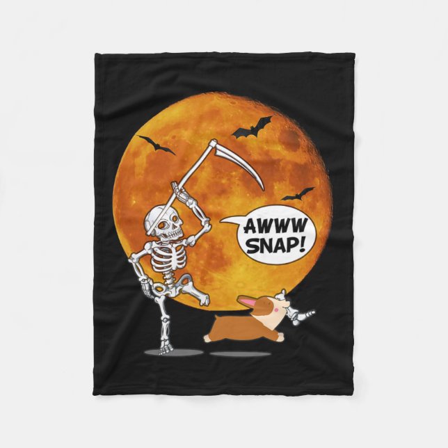 Manta Polar Halloween Corgi Reaper Scythe (Anverso)
