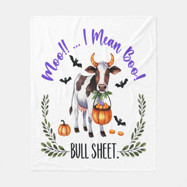 Manta Polar Halloween Cow Bull Sheet (Anverso)