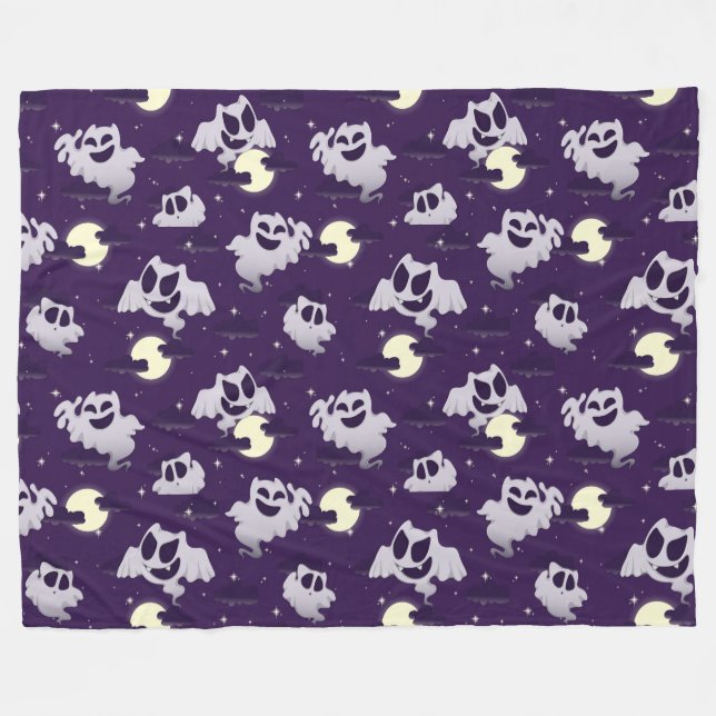 Manta Polar Halloween Cute Ghost (Frente (Horizontal))