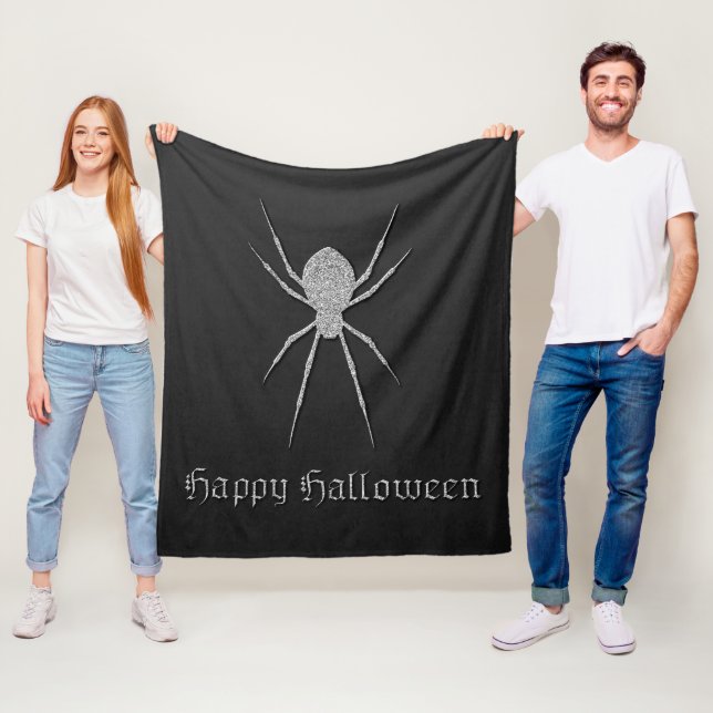 Manta Polar Halloween de araña plateada (In situ)