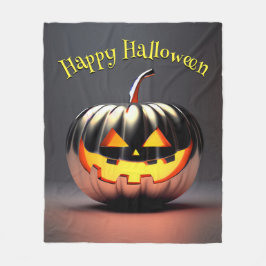 Manta Polar Halloween de calabaza brillante