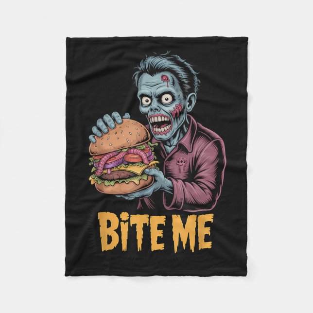 Manta Polar Halloween de comida divertida de Zombie Burger (Anverso)