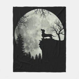 Manta Polar Halloween De Dachshund Y Moon