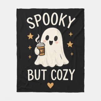 Manta Polar Halloween de Fantasma Espeluznante pero Acogedor