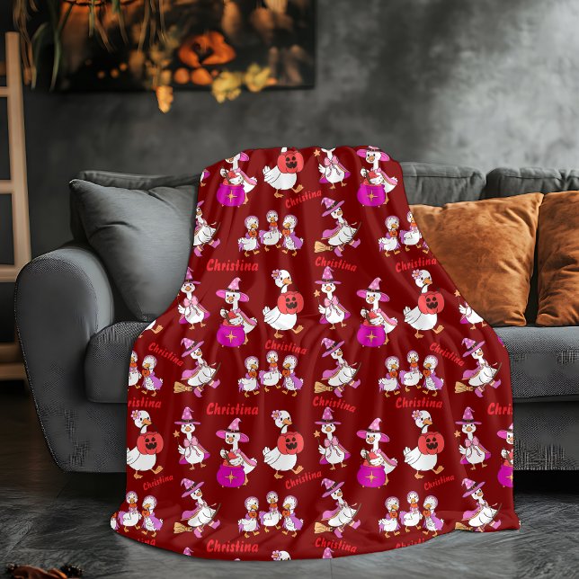 Manta Polar Halloween de ganso con manto de nombre personaliza (Subido por el creador)