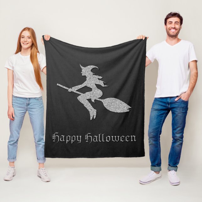 Manta Polar Halloween de la Bruja Voladora de Plata (In situ)