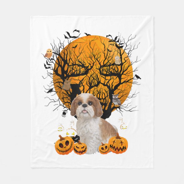 Manta Polar Halloween de perros (Anverso)