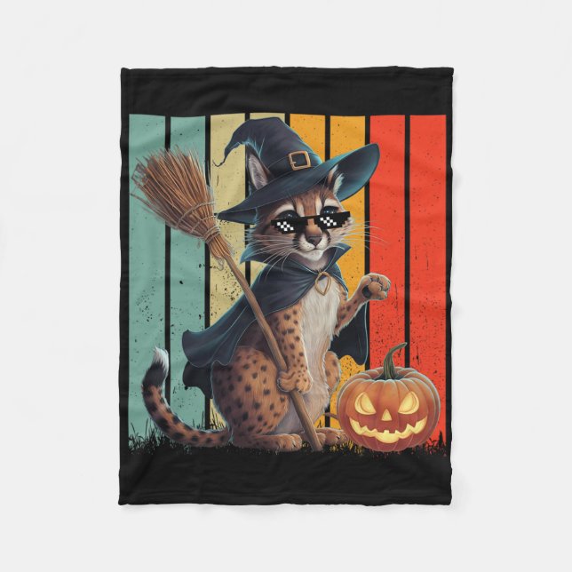 Manta Polar Halloween del gato del gran floppa meme (Anverso)