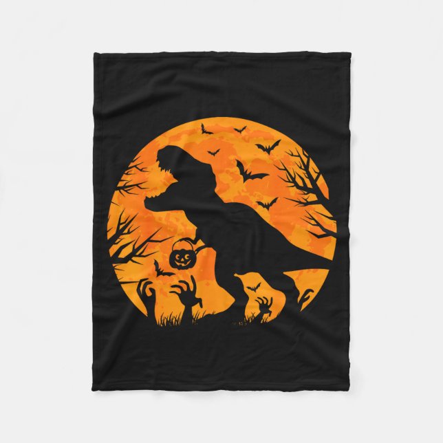 Manta Polar Halloween Dinosaur T Rex With Pumpkin Dinosaur Hal (Anverso)