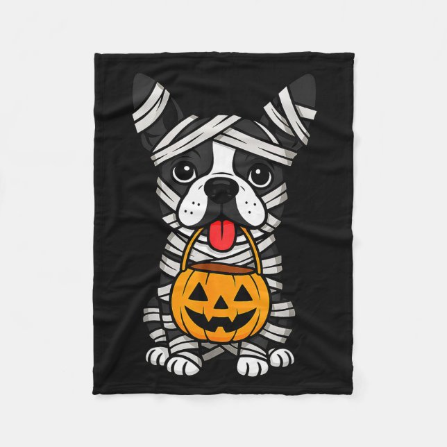 Manta Polar Halloween Dog Boston Terrier Mummy Costume Men Wom (Anverso)