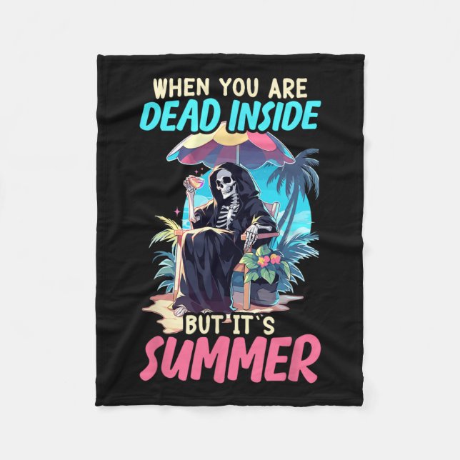 Manta Polar Halloween en el esqueleto gótico sarcástico (Anverso)