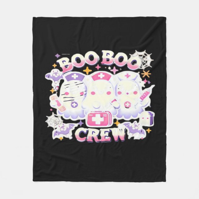 Manta Polar Halloween Enfermera Ghost Squad Boo Crew Funny Spo (Anverso)