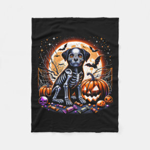 Manta Polar Halloween esqueleto de perro