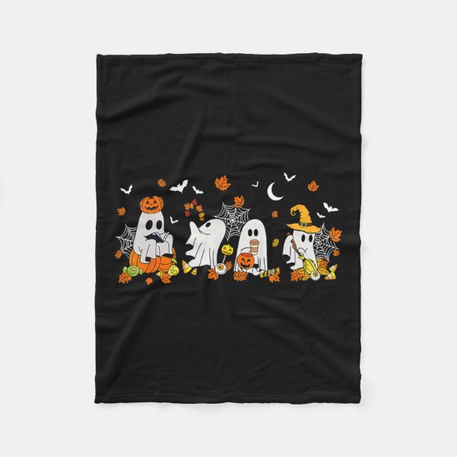 Manta Polar Halloween Fantasma Bebe Café Fall Fall Book Re (Anverso)