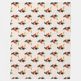 Manta Polar Halloween Flying Cute Witch con Broom Beige