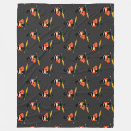 Manta Polar Halloween Flying Cute Witch con carbón de escoba