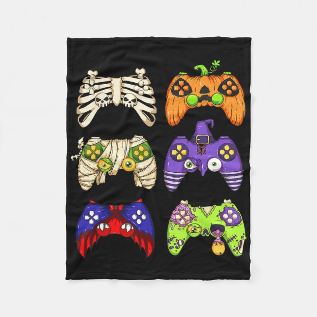 Manta Polar Halloween Gaming Controller Hombres Niños Gamer Ha (Anverso)
