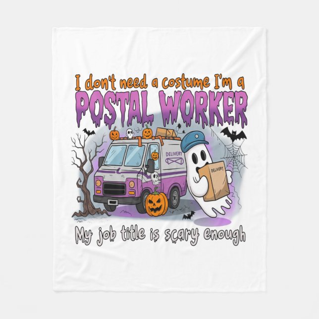Manta Polar Halloween Ghost, trabajador postal (Anverso)