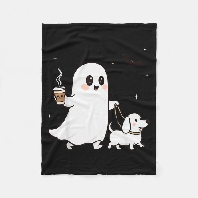 Manta Polar Halloween Ghost Walking Dog Soky Season Halloween  (Anverso)