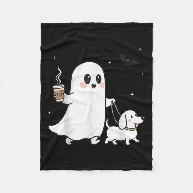 Manta Polar Halloween Ghost Walking Dog Soky Season Halloween  (Anverso)