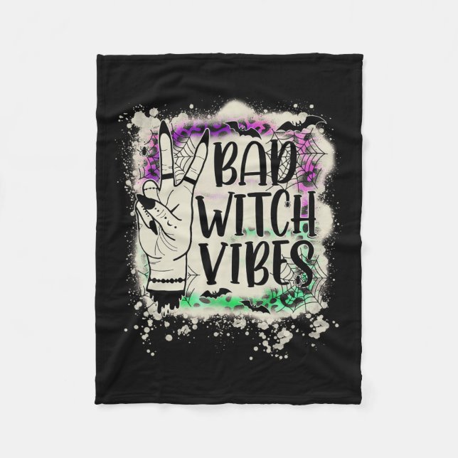 Manta Polar Halloween Halloween Rótulo de la mano de la paz de (Anverso)