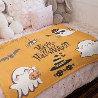 Manta Polar Halloween lindo y fantasmal