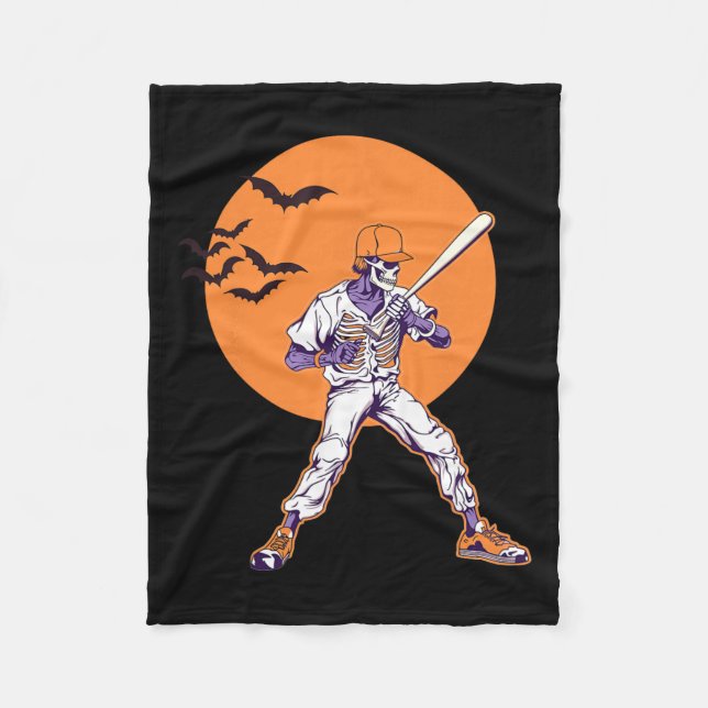 Manta Polar Halloween masculino esqueleto Halloween (Anverso)